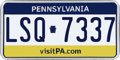 PA license plate LSQ7337
