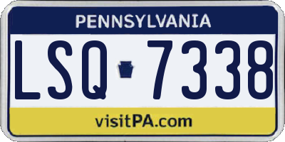 PA license plate LSQ7338