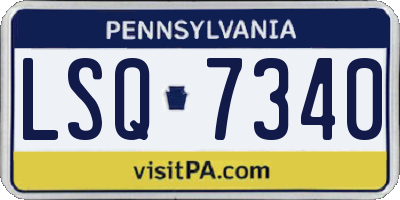 PA license plate LSQ7340