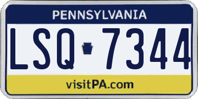 PA license plate LSQ7344