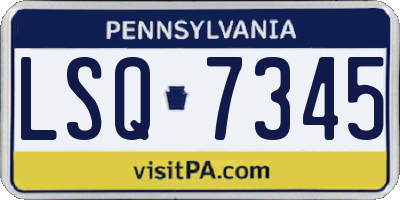 PA license plate LSQ7345