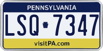 PA license plate LSQ7347
