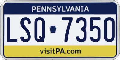 PA license plate LSQ7350