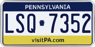 PA license plate LSQ7352