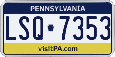 PA license plate LSQ7353