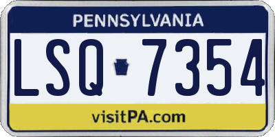 PA license plate LSQ7354