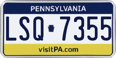 PA license plate LSQ7355