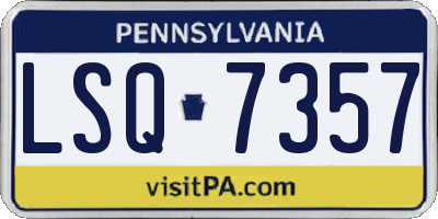 PA license plate LSQ7357