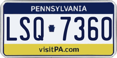 PA license plate LSQ7360