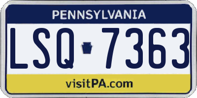 PA license plate LSQ7363