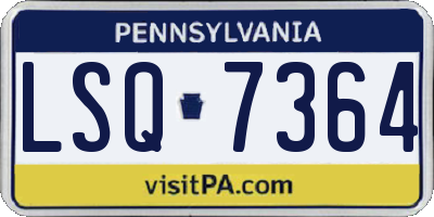 PA license plate LSQ7364