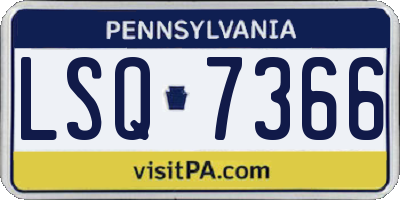 PA license plate LSQ7366