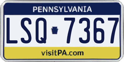 PA license plate LSQ7367