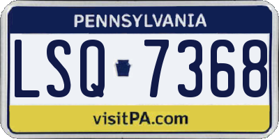 PA license plate LSQ7368