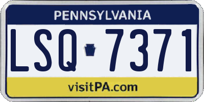 PA license plate LSQ7371