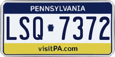 PA license plate LSQ7372