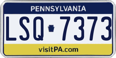 PA license plate LSQ7373