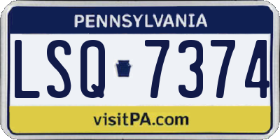 PA license plate LSQ7374
