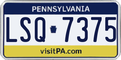 PA license plate LSQ7375