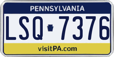PA license plate LSQ7376