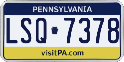 PA license plate LSQ7378