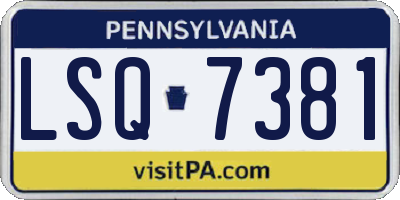 PA license plate LSQ7381