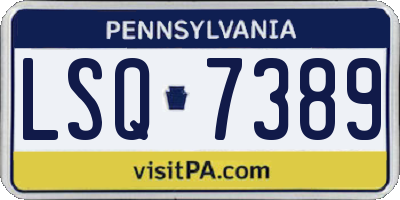 PA license plate LSQ7389