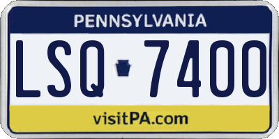 PA license plate LSQ7400