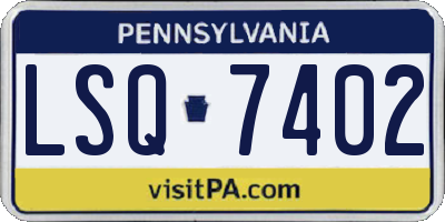 PA license plate LSQ7402