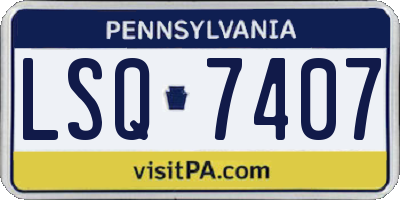 PA license plate LSQ7407