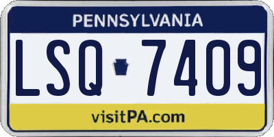 PA license plate LSQ7409