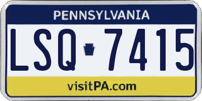 PA license plate LSQ7415