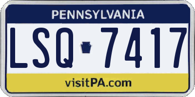 PA license plate LSQ7417