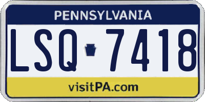 PA license plate LSQ7418