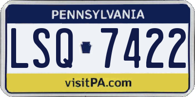 PA license plate LSQ7422