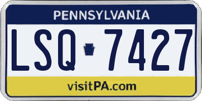 PA license plate LSQ7427