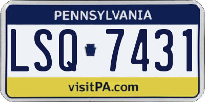 PA license plate LSQ7431