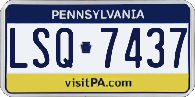 PA license plate LSQ7437