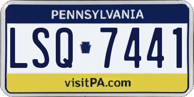 PA license plate LSQ7441