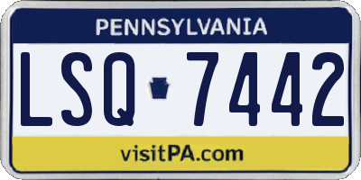 PA license plate LSQ7442