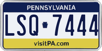 PA license plate LSQ7444