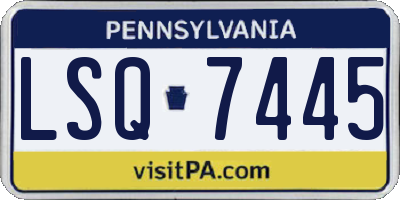 PA license plate LSQ7445