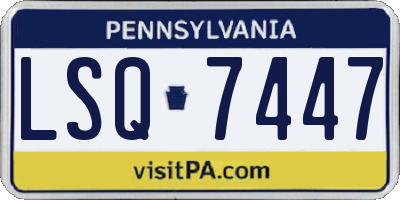PA license plate LSQ7447