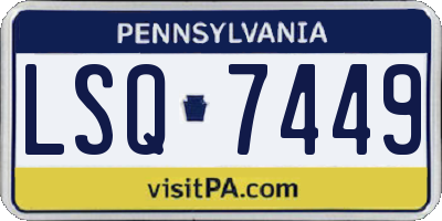 PA license plate LSQ7449