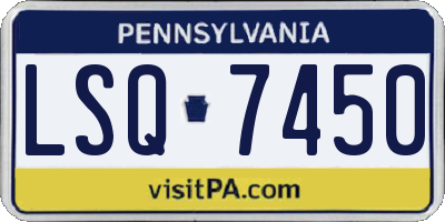 PA license plate LSQ7450