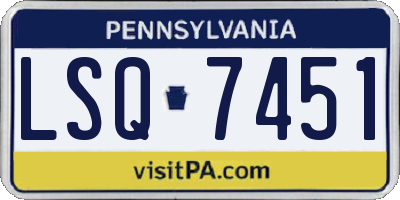 PA license plate LSQ7451
