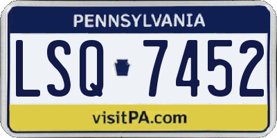 PA license plate LSQ7452