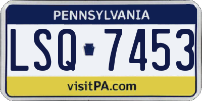 PA license plate LSQ7453