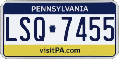 PA license plate LSQ7455