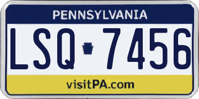 PA license plate LSQ7456